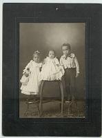  From left to right, Virgie McFarlin (sister), Minnie McFarlin (sister), and Harlin McFarlin (brother). These were children of Benny McFarlin, son of Lucy Catherine Wallace McFarlin (Granny Mac).